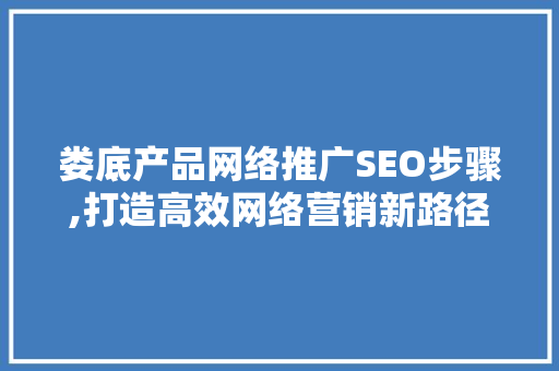娄底产品网络推广SEO步骤,打造高效网络营销新路径