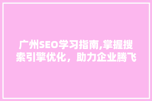 广州SEO学习指南,掌握搜索引擎优化，助力企业腾飞 网站建设公司