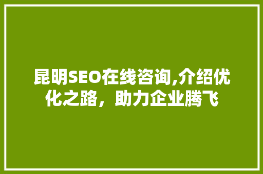昆明SEO在线咨询,介绍优化之路，助力企业腾飞 必应SEO