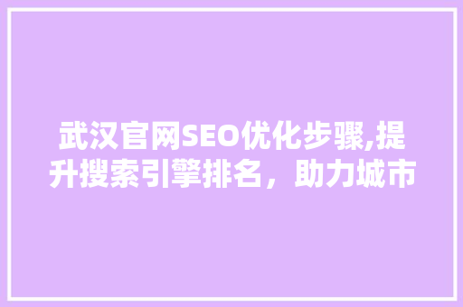 武汉官网SEO优化步骤,提升搜索引擎排名，助力城市品牌建设 网站建设公司