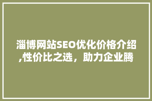 淄博网站SEO优化价格介绍,性价比之选，助力企业腾飞 网站建设公司