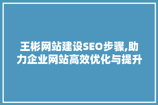 王彬网站建设SEO步骤,助力企业网站高效优化与提升