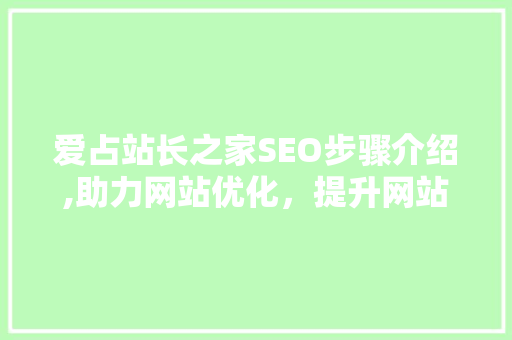 爱占站长之家SEO步骤介绍,助力网站优化，提升网站流量与排名 网站建设公司