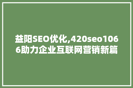 益阳SEO优化,420seo1066助力企业互联网营销新篇章 网站建设公司