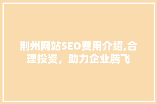 荆州网站SEO费用介绍,合理投资，助力企业腾飞 网站建设公司