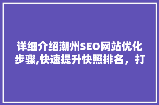 详细介绍潮州SEO网站优化步骤,快速提升快照排名，打造品牌影响力 搜狗SEO