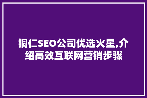 铜仁SEO公司优选火星,介绍高效互联网营销步骤 百度SEO