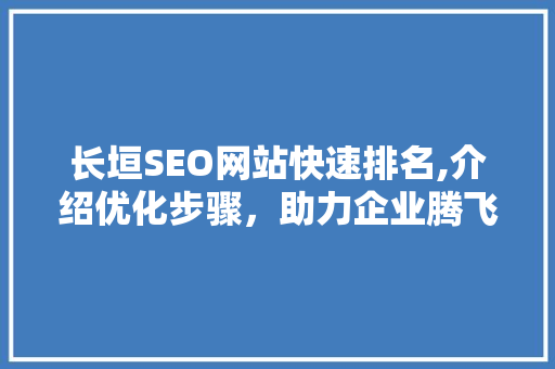 长垣SEO网站快速排名,介绍优化步骤，助力企业腾飞 必应SEO