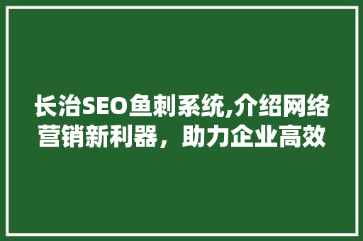 长治SEO鱼刺系统,介绍网络营销新利器，助力企业高效排名 网站建设公司