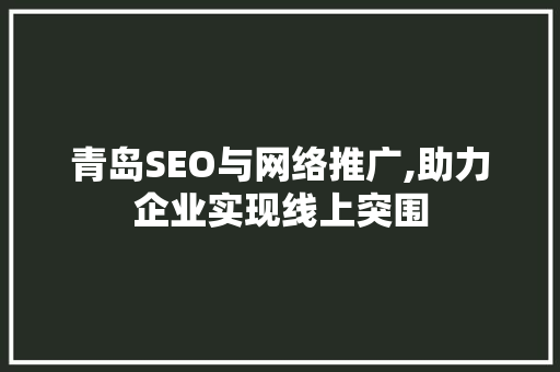 青岛SEO与网络推广,助力企业实现线上突围 SEO关键词