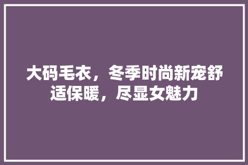 大码毛衣，冬季时尚新宠舒适保暖，尽显女魅力 搜狗SEO