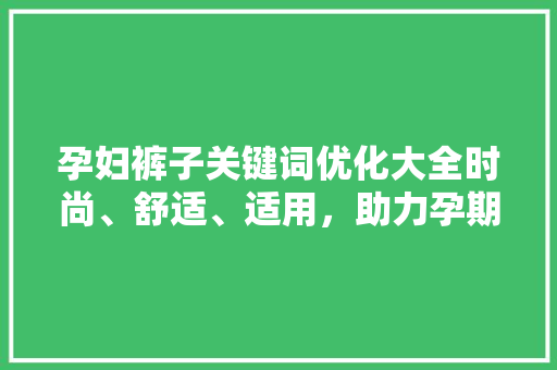 孕妇裤子关键词优化大全时尚、舒适、适用，助力孕期美丽与便捷 SEO关键词