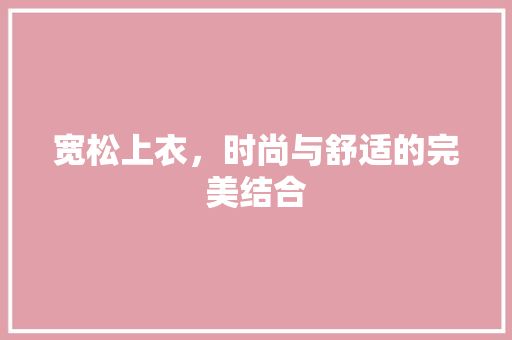 宽松上衣，时尚与舒适的完美结合 必应SEO