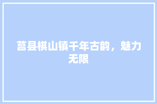 莒县棋山镇千年古韵，魅力无限 网站建设公司