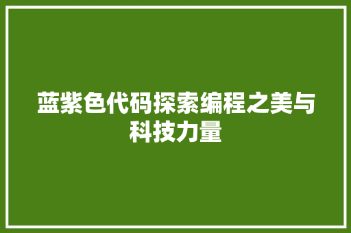 蓝紫色代码探索编程之美与科技力量 必应SEO