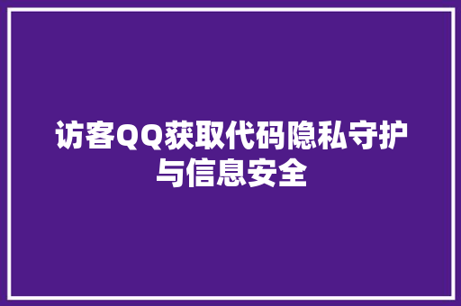 访客QQ获取代码隐私守护与信息安全 网站建设公司