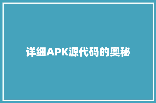 详细APK源代码的奥秘 网站建设公司