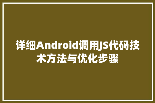 详细Android调用JS代码技术方法与优化步骤 SEO关键词