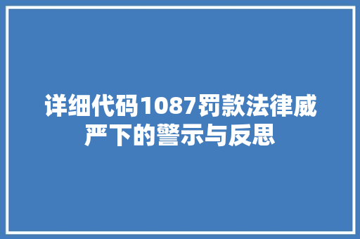 详细代码1087罚款法律威严下的警示与反思 网站建设公司