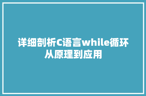 详细剖析C语言while循环从原理到应用 必应SEO