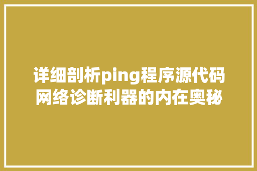 详细剖析ping程序源代码网络诊断利器的内在奥秘