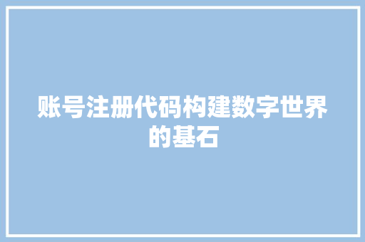 账号注册代码构建数字世界的基石 网站建设公司