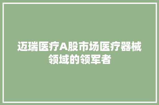 迈瑞医疗A股市场医疗器械领域的领军者 搜狗SEO