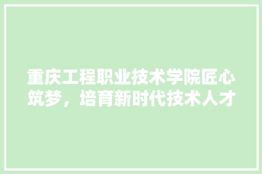 重庆工程职业技术学院匠心筑梦，培育新时代技术人才 网站建设公司