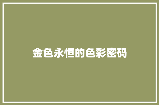 金色永恒的色彩密码