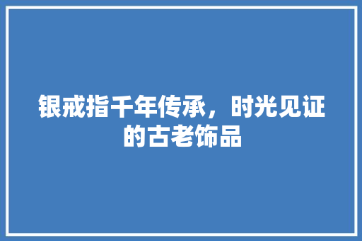 银戒指千年传承，时光见证的古老饰品 SEO关键词