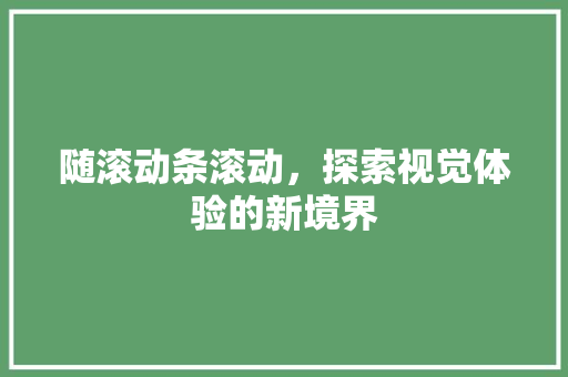 随滚动条滚动，探索视觉体验的新境界 必应SEO