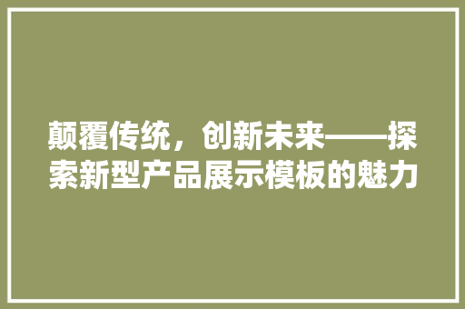 颠覆传统，创新未来——探索新型产品展示模板的魅力 SEO关键词