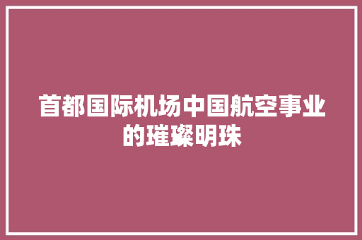 首都国际机场中国航空事业的璀璨明珠 搜狗SEO