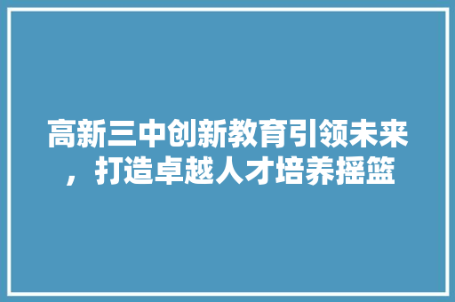 高新三中创新教育引领未来，打造卓越人才培养摇篮 网站建设公司