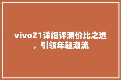 vivoZ1详细评测价比之选，引领年轻潮流