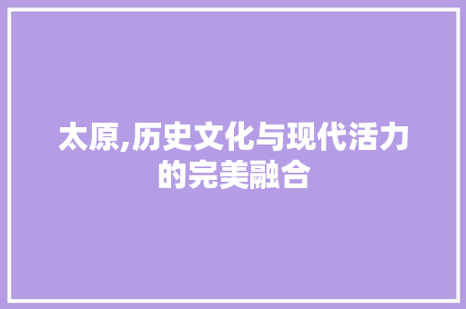 太原,历史文化与现代活力的完美融合 神马SEO