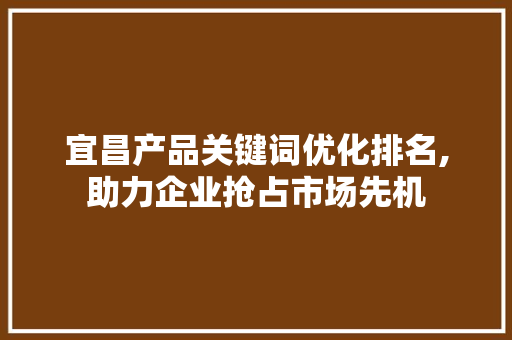 宜昌产品关键词优化排名,助力企业抢占市场先机 必应SEO