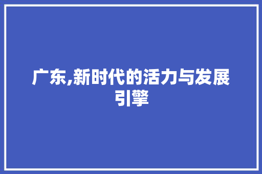 广东,新时代的活力与发展引擎 搜狗SEO