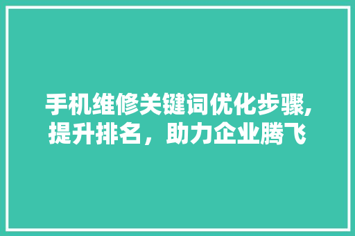 手机维修关键词优化步骤,提升排名，助力企业腾飞 网站建设公司