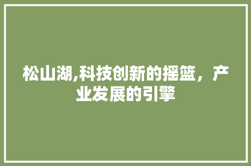 松山湖,科技创新的摇篮，产业发展的引擎 百度SEO