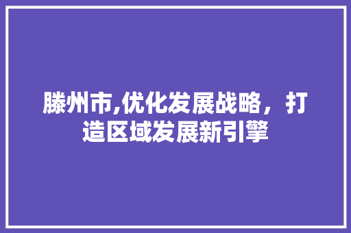滕州市,优化发展战略，打造区域发展新引擎 百度SEO