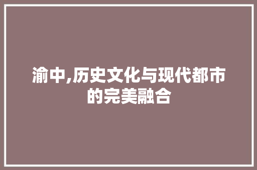 渝中,历史文化与现代都市的完美融合 必应SEO