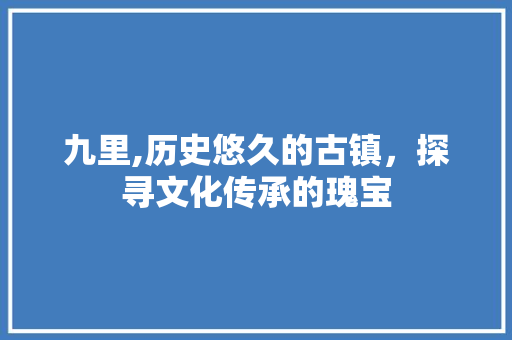 九里,历史悠久的古镇，探寻文化传承的瑰宝 必应SEO