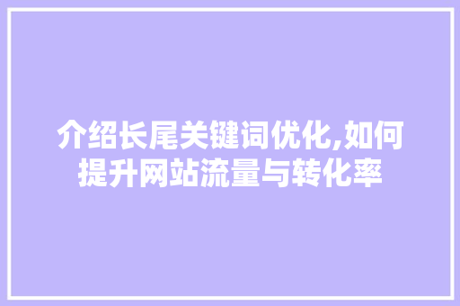 介绍长尾关键词优化,如何提升网站流量与转化率 搜狗SEO