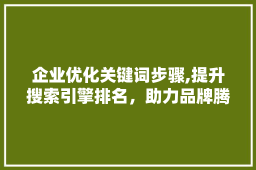 企业优化关键词步骤,提升搜索引擎排名，助力品牌腾飞 网站建设公司
