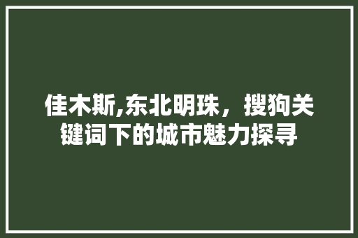 佳木斯,东北明珠，搜狗关键词下的城市魅力探寻 搜狗SEO