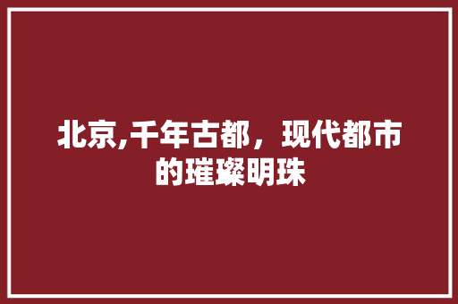 北京,千年古都，现代都市的璀璨明珠 神马SEO