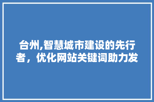 台州,智慧城市建设的先行者，优化网站关键词助力发展新篇章 网站建设公司