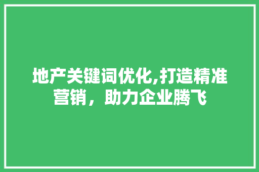 地产关键词优化,打造精准营销，助力企业腾飞 必应SEO