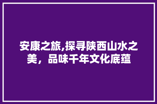 安康之旅,探寻陕西山水之美，品味千年文化底蕴 百度SEO